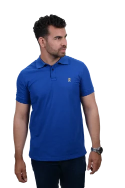camisetas tipo polo para hombre azul rey 001C