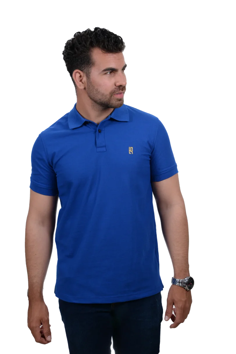 camisetas tipo polo para hombre azul rey 001C