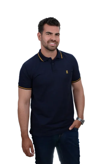 camisetas tipo polo para hombre Azul oscuro 001G