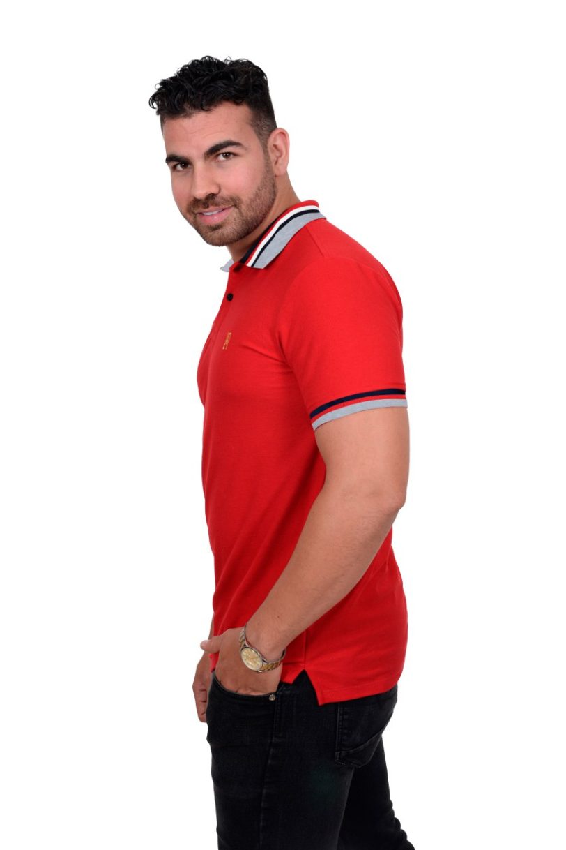 camisetas tipo polo para hombre básica rojo 001B1 - Image 3