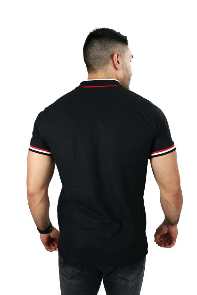 camisetas tipo polo para hombre negro 001D - Image 3