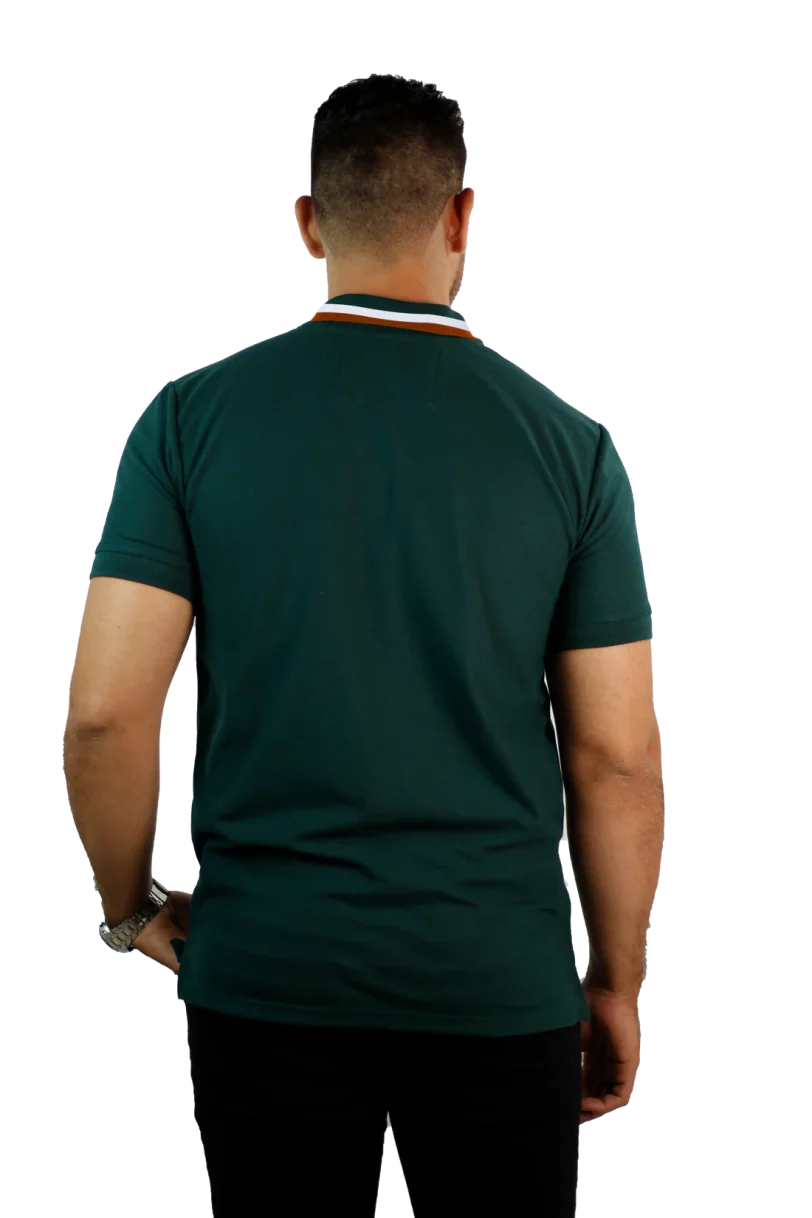 camisetas tipo polo para hombre Verde Militar 001E1 - Image 2