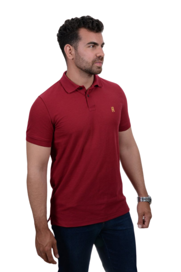 camiseta tipo polo basica vino tinto 001L