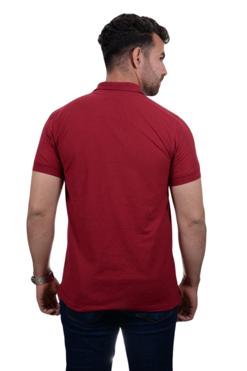 camiseta tipo polo basica vino tinto 001L - Image 2