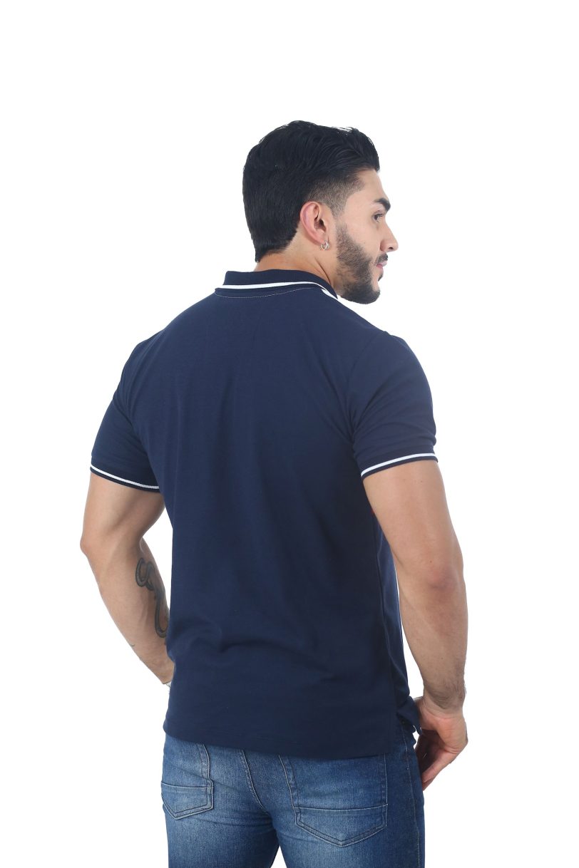 camisetas tipo polo combinada Azul oscuro/Rojo/Blanco 064A - Image 4