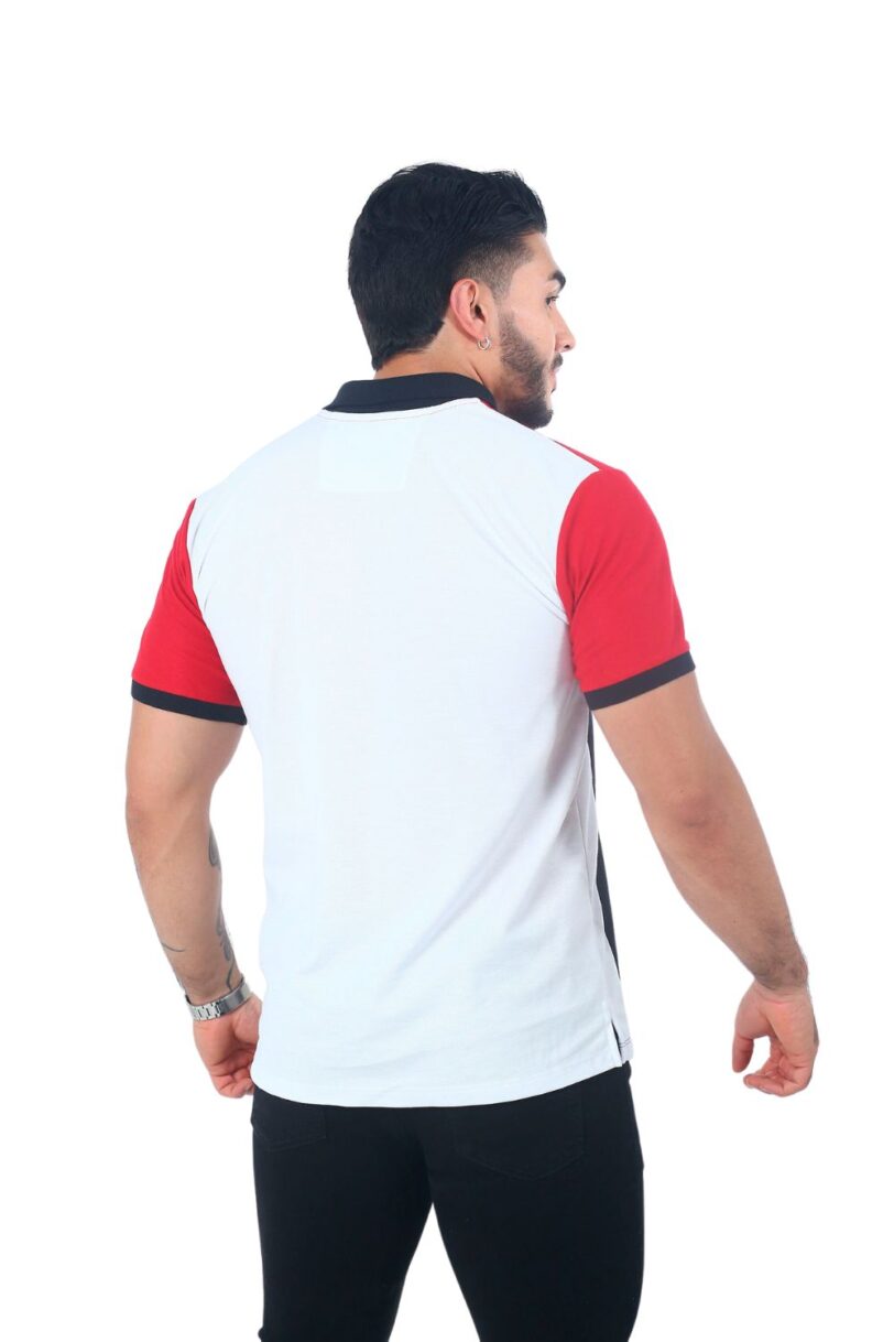 camisetas tipo polo Rojo/Negro/Blanco 061b - Image 2