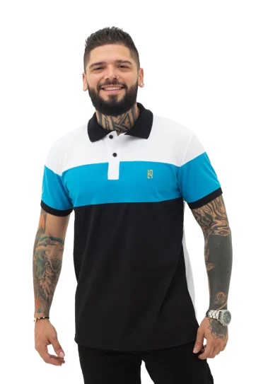 Polo Combinada BLANCO TURQUEZA NEGRO 038I