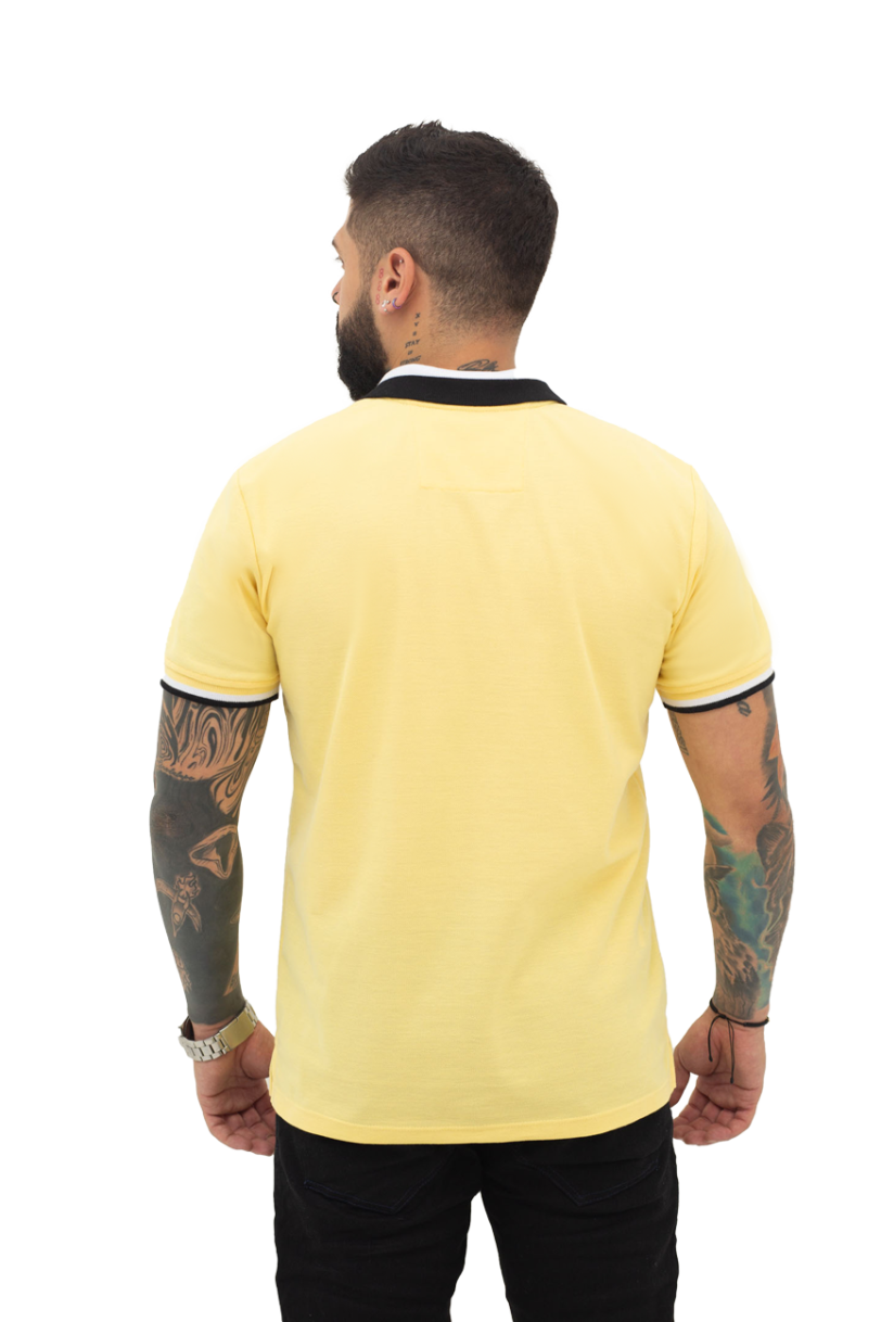 camisetas tipo polo Amarillo claro 001V - Image 2