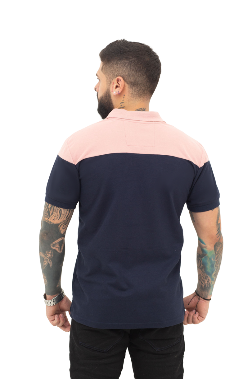 camiseta tipo polo guayaba/azul osc 071c - Image 2