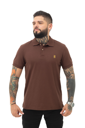 camisetas tipo polo Cafe unicolor 001U