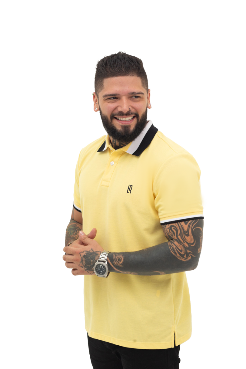 camisetas tipo polo Amarillo claro 001V - Image 3