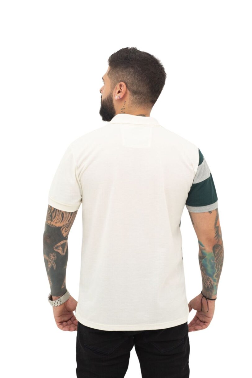 camisetas tipo polo verde/gris/marfil 068D - Image 3