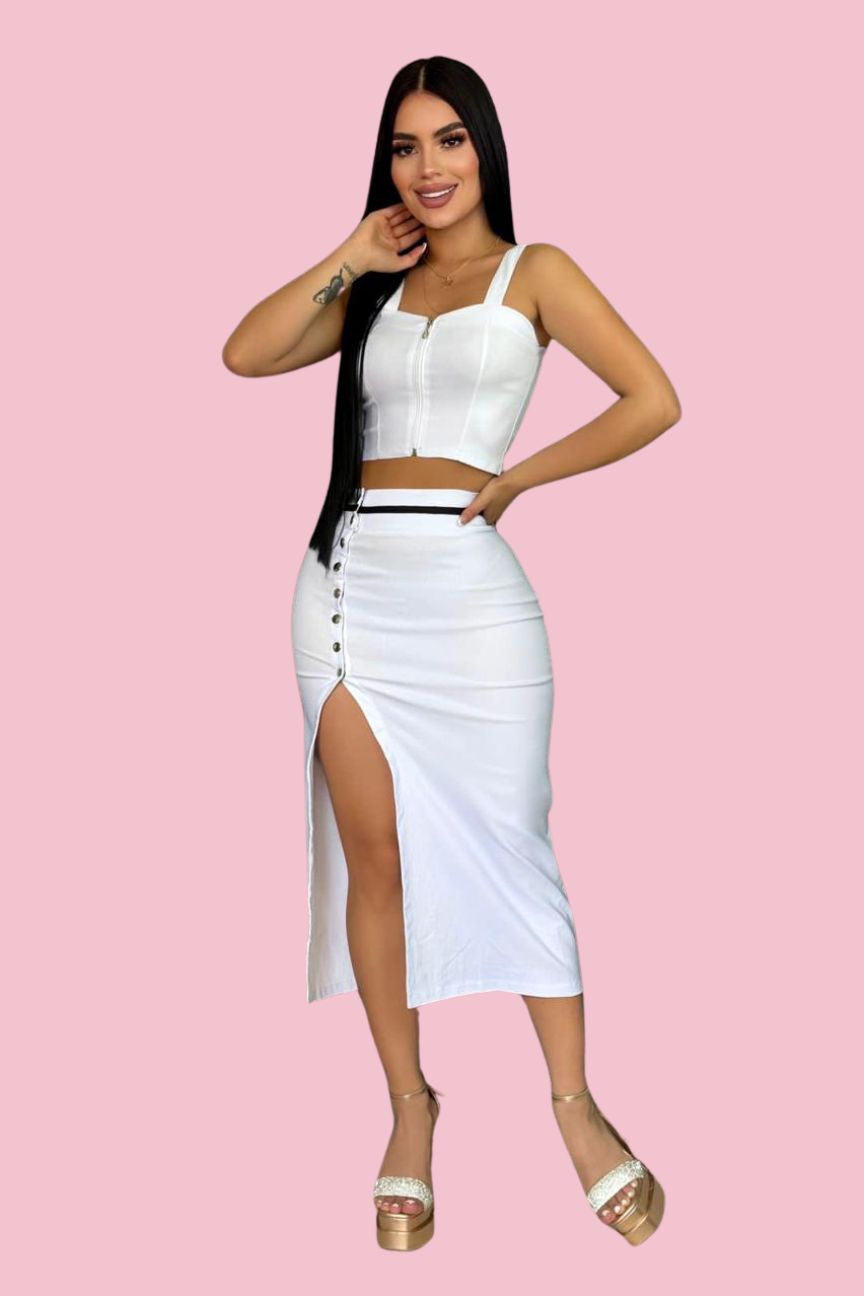 Conjunto falda y blusa 2132