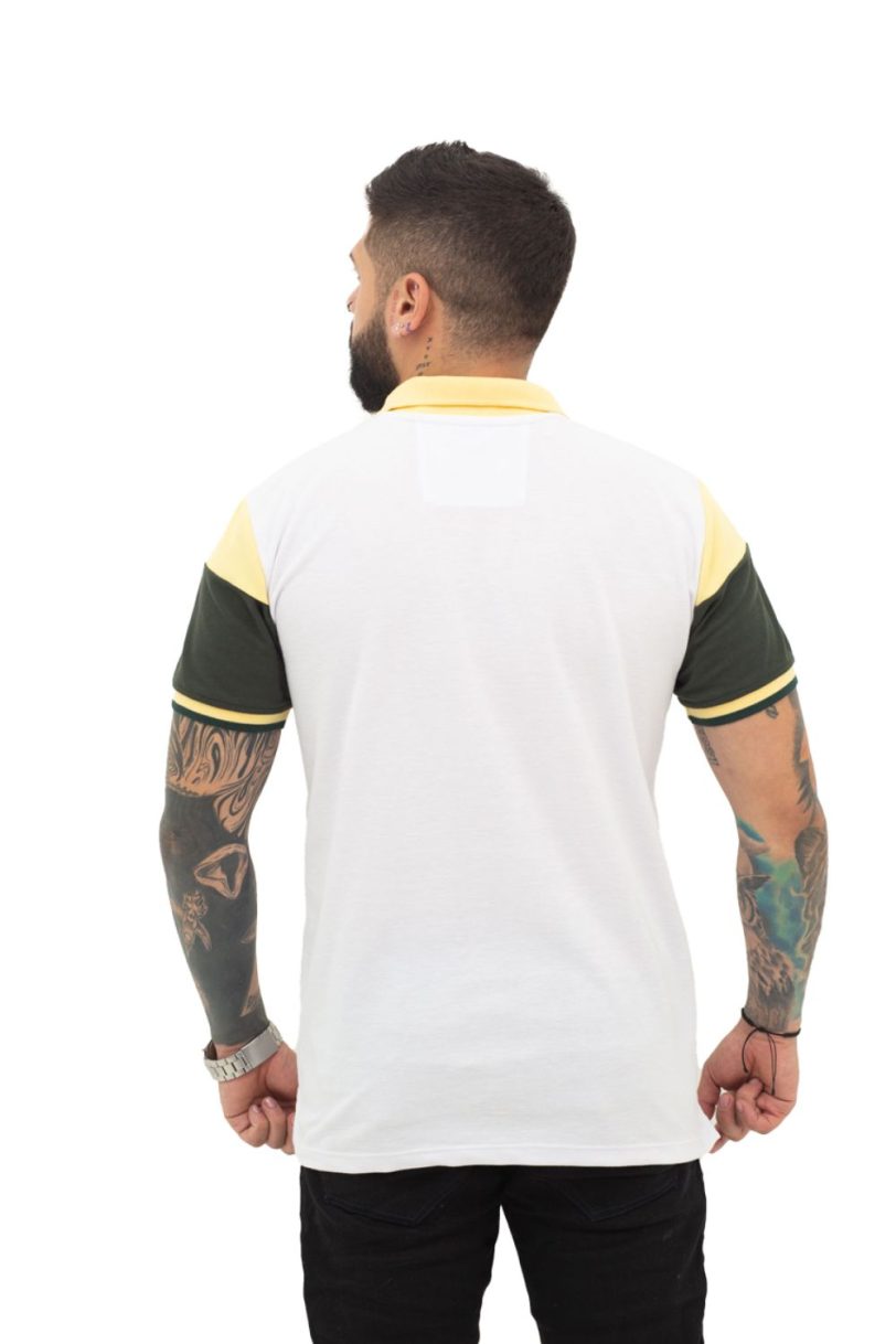 camiseta tipo polo amarillo/verde/blanco 038K - Image 2