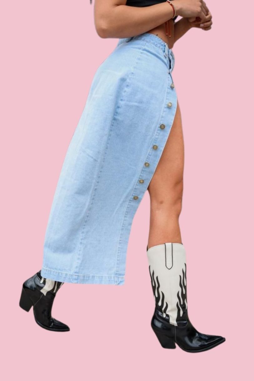 Falda Jeans larga botones N151A - Image 2