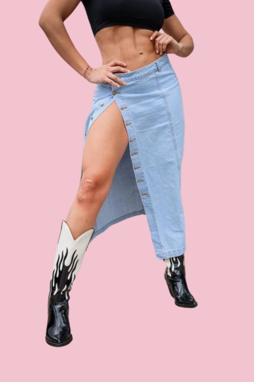 Falda Jeans larga botones N151A - Image 3