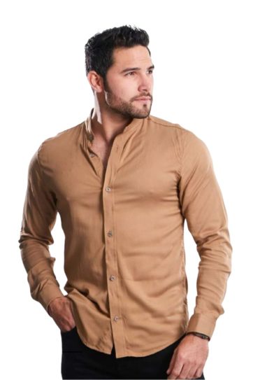 Camisa manga larga almendra