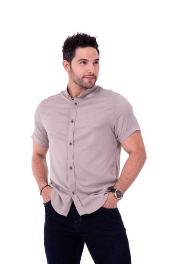 Camisa manga corta t85b1 gris medio