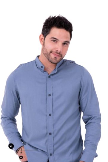 Camisa manga larga azul medio