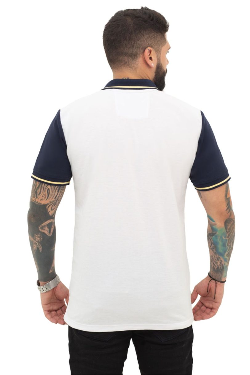 camiseta tipo polo amarillo blanco azul osc 072c - Image 3