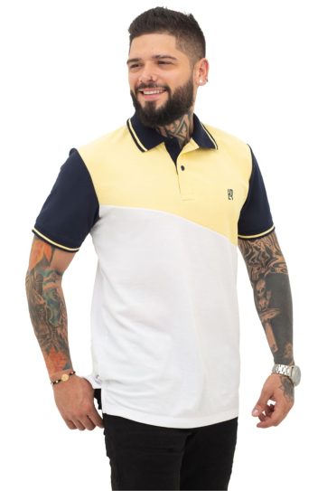 camiseta tipo polo amarillo blanco azul osc 072c