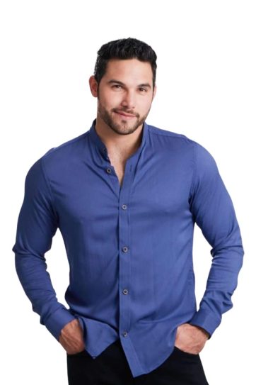 Camisa manga larga azul
