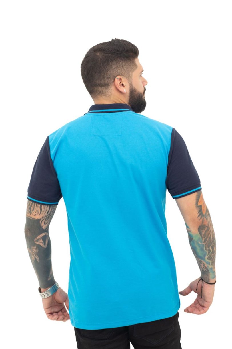 camiseta tipo polo blanco/turqueza/azul 072D - Image 2