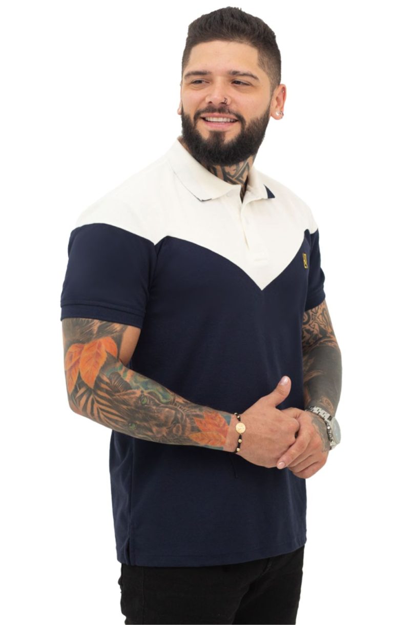 camiseta tipo polo azul/osc/marfil 071B - Image 2