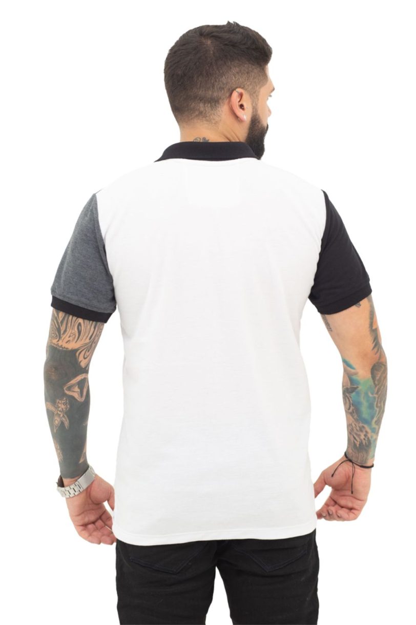 camiseta tipo polo /negro/cross/blanco 070A - Image 3