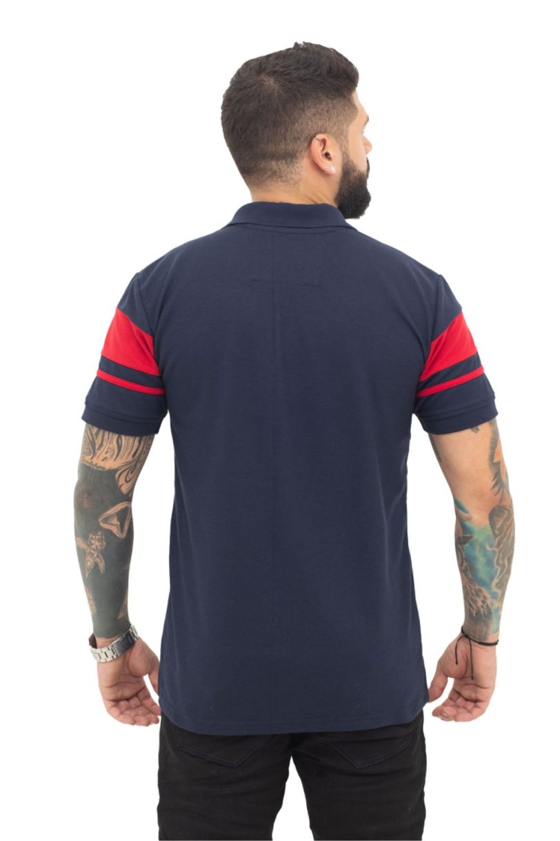 camiseta tipo polo azul osc/rojo 066D - Image 2