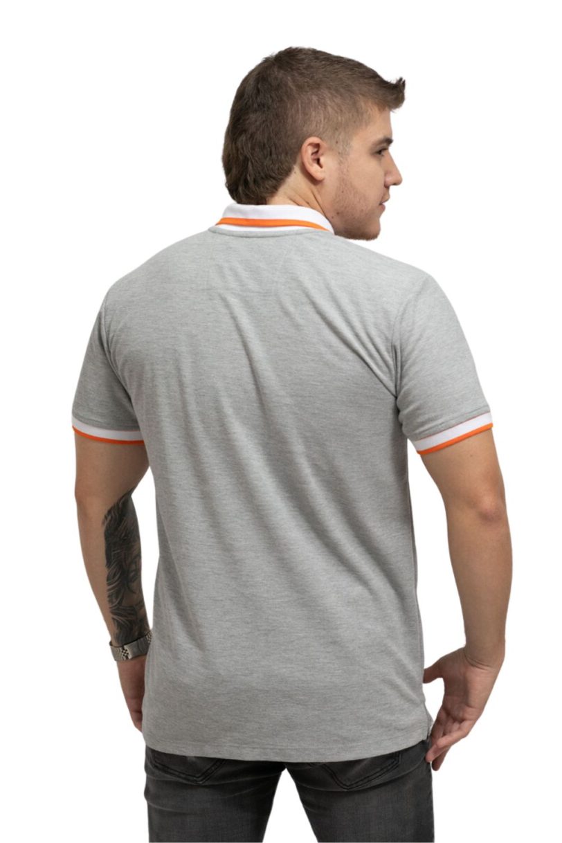 camiseta tipo polo jaspe/blanco 073d - Image 2