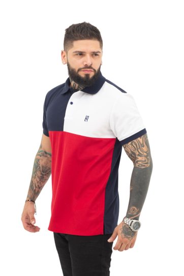 camiseta tipo polo AZUL/OSC/BLANCO/ROJO 070c
