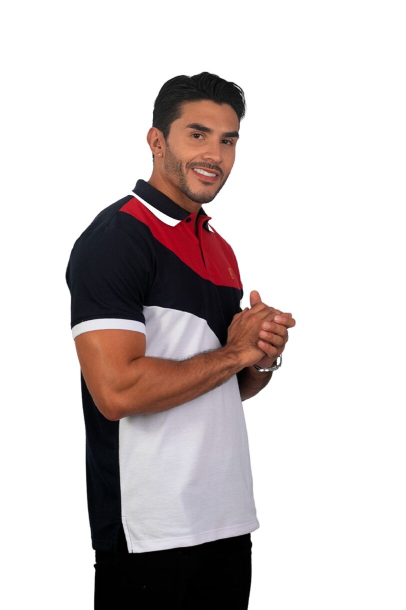 camiseta tipo polo rojo/azul7osc/blanco 079c - Image 2