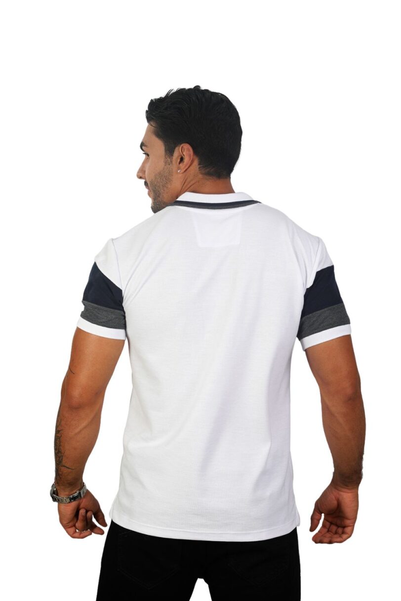 camiseta tipo polo blanco/azul/osc/cross 074a - Image 3