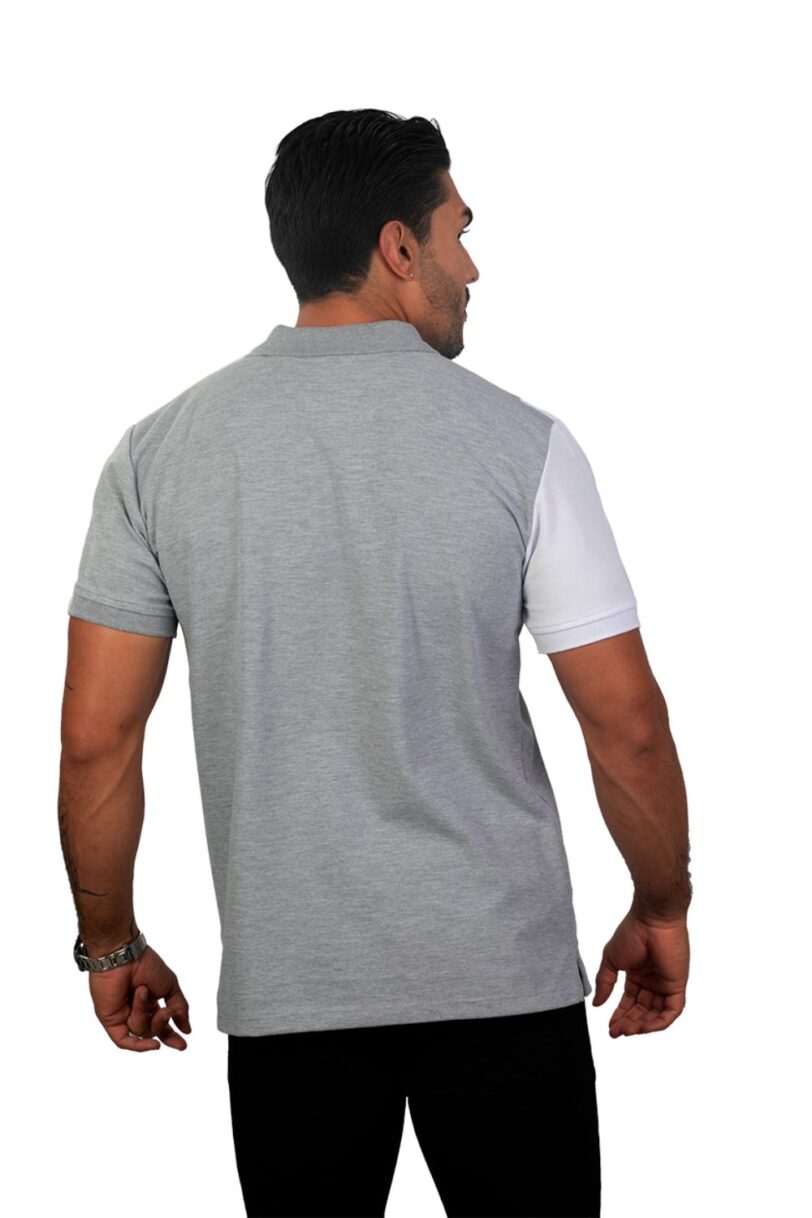 camiseta tipo polo jaspe/blanco 077d - Image 2