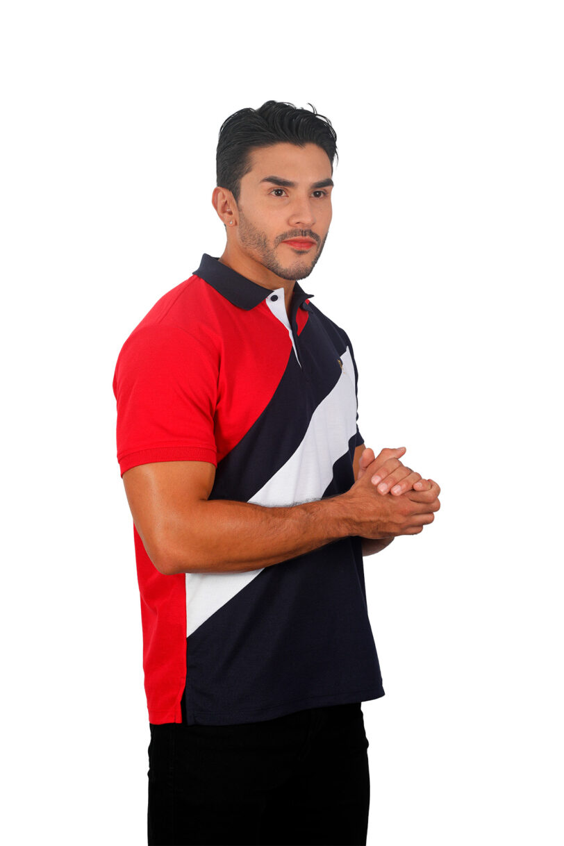camiseta tipo polo rojo/azul/osc/blanco 078a - Image 2