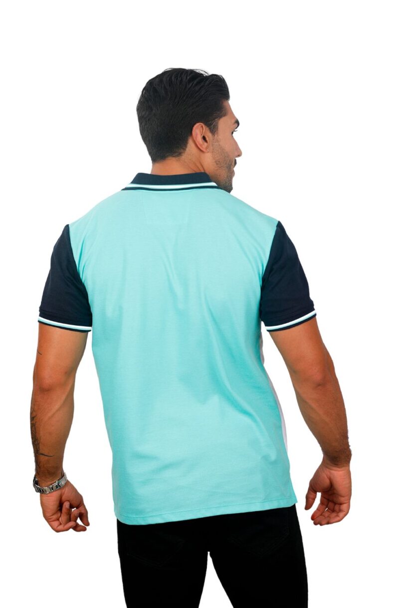 camiseta tipo polo azul/osc/blanco 080B - Image 3