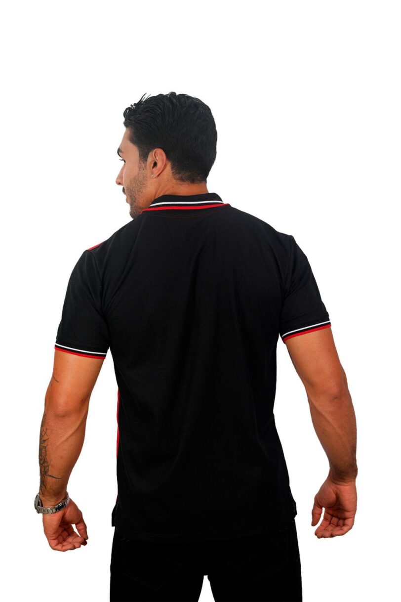 camiseta tipo polo rojo/negro/blanco 076B - Image 3