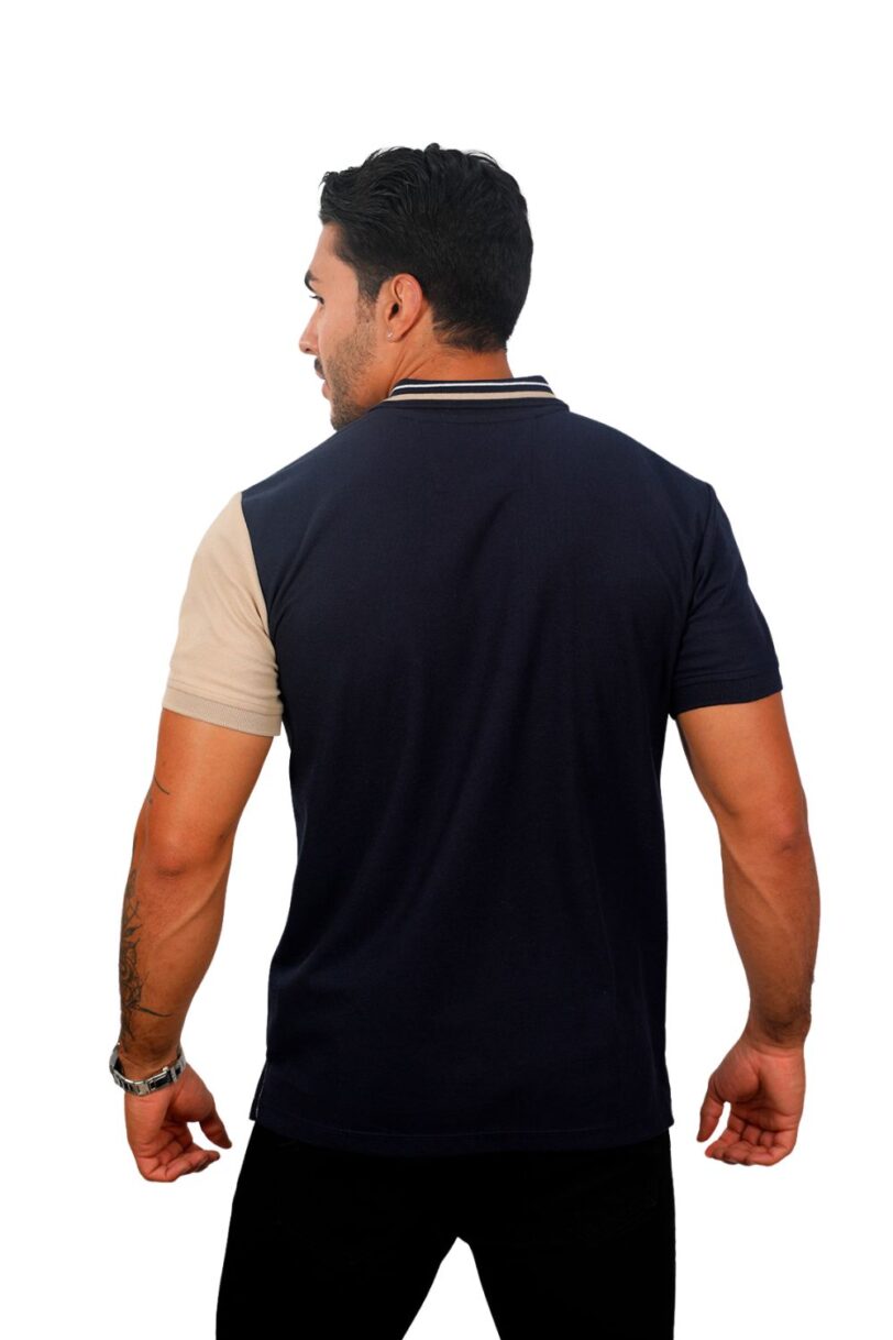 camiseta tipo polo azul/osc/caqui/blanco 075a - Image 3