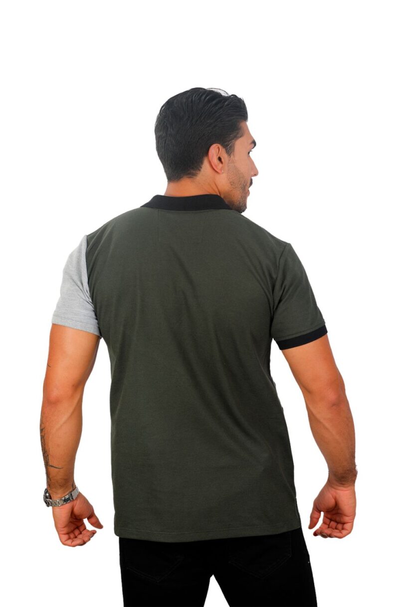 camiseta tipo polo militar/jaspe/negro/blanco 078d - Image 3