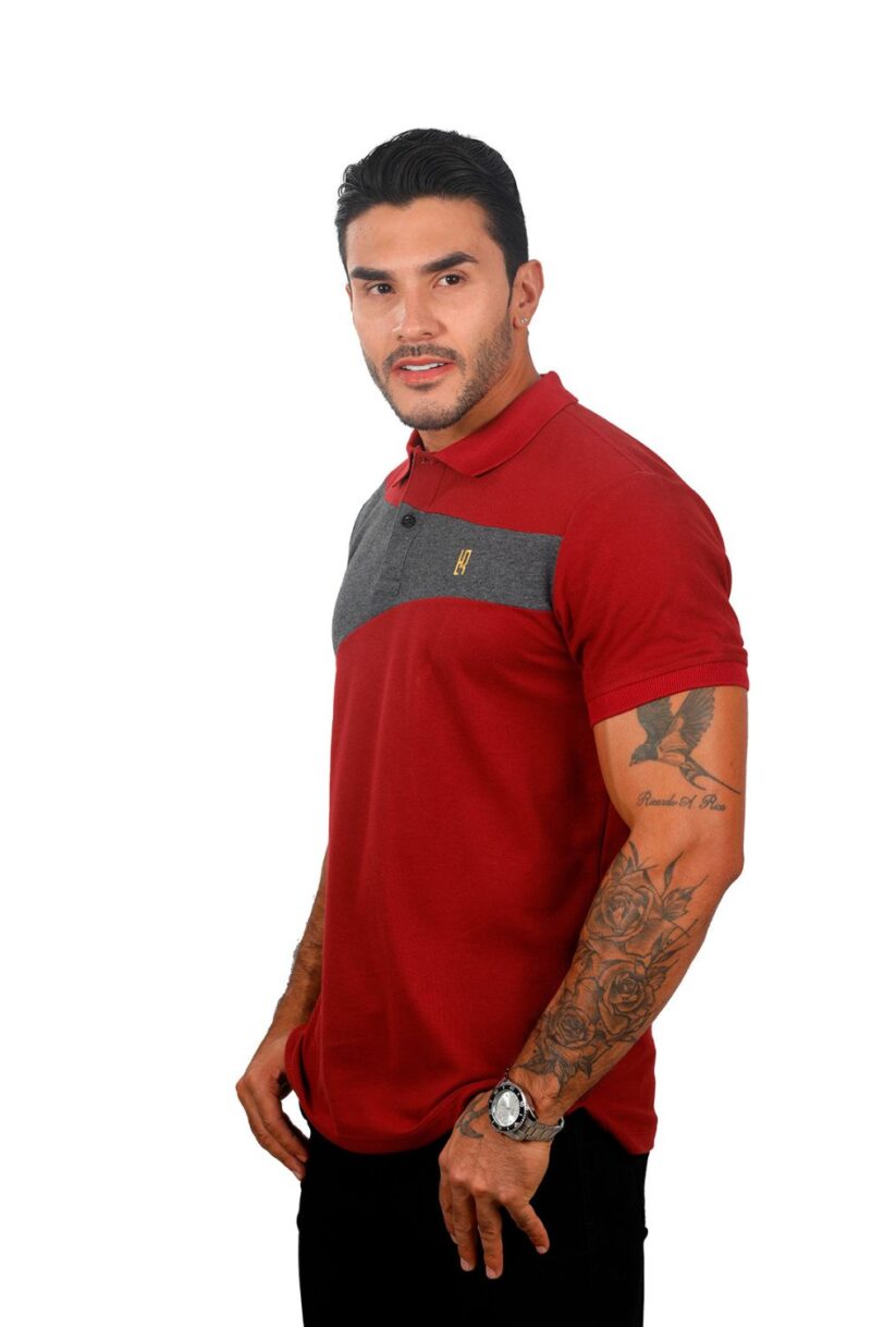 camiseta tipo polo vinotinto/cross 077C - Image 2