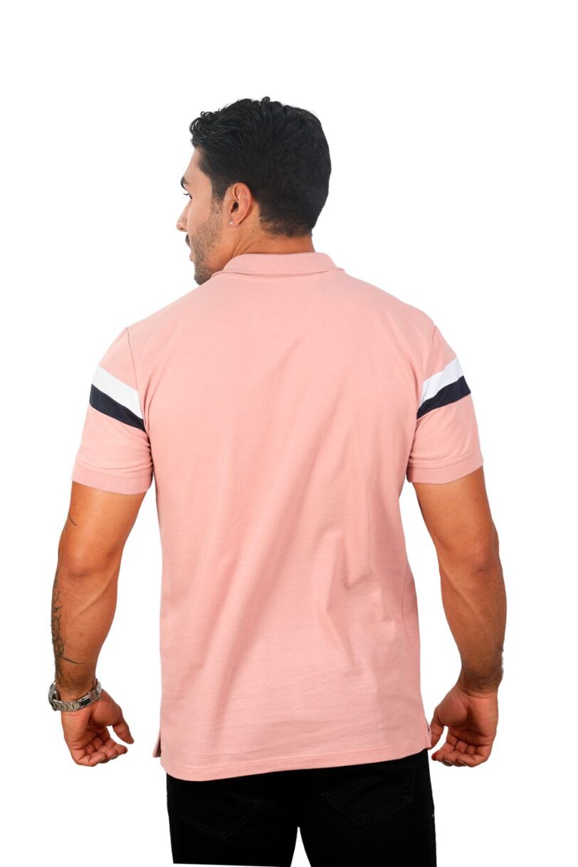 camiseta tipo polo guayaba/blanco/azul/osc 024f - Image 2