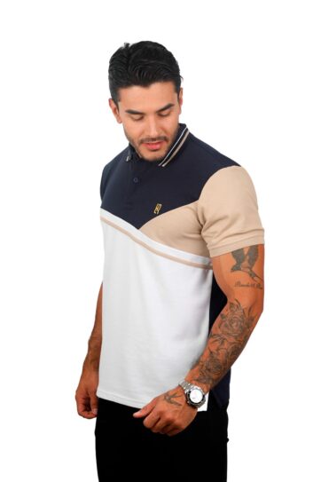 camiseta tipo polo azul/osc/caqui/blanco 075a