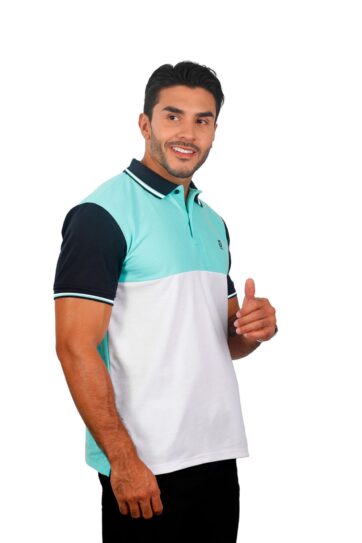 camiseta tipo polo azul/osc/blanco 080B