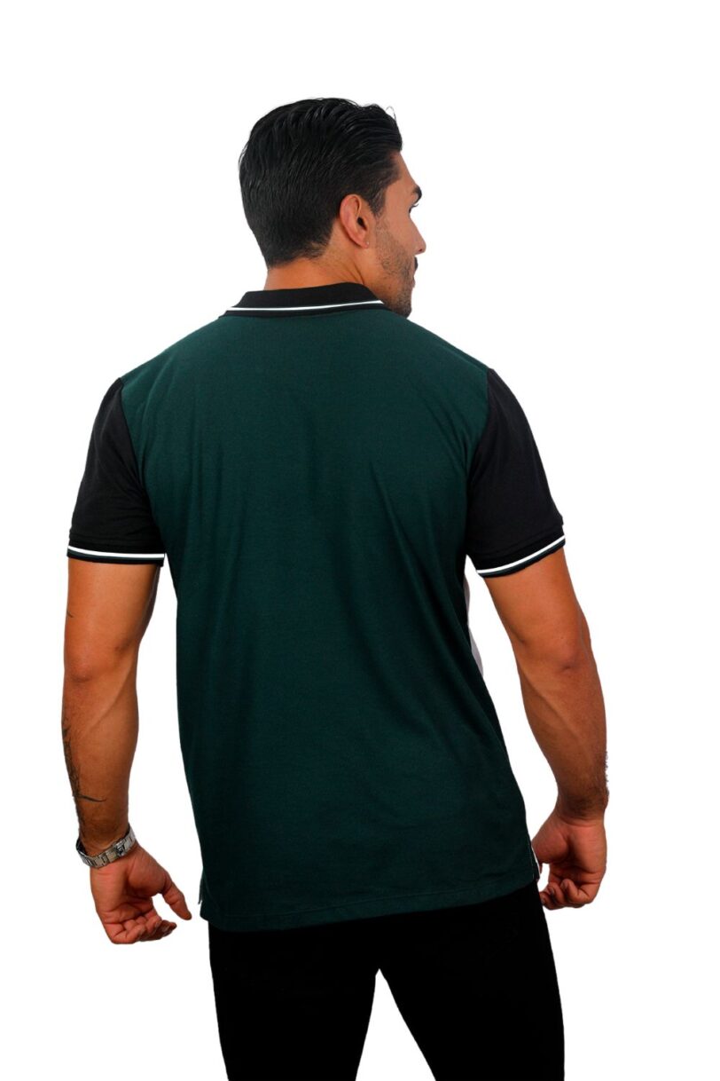 camiseta tipo polo botella/negro/blanco 080d - Image 3
