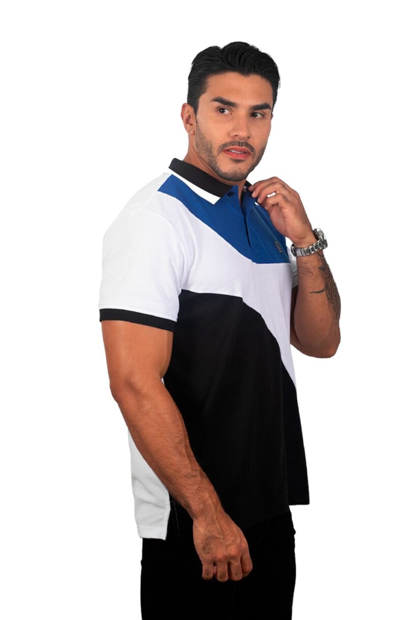 camiseta tipo polo rey/blanco/negro 079a - Image 2