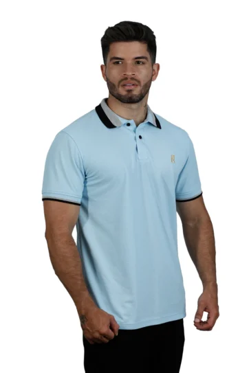 Camiseta tipo polo  CELESTE 001p1