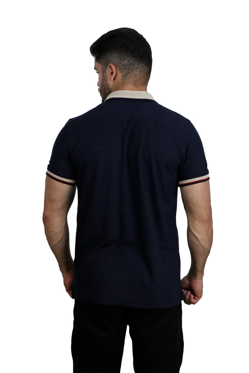 Camiseta tipo polo  AZUL/OSCURO/JACQUARD 001GA - Image 3