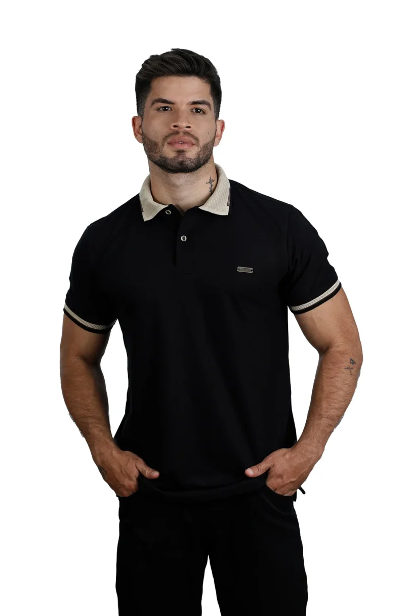 Camiseta tipo polo  NEGRO/JACQUARD 001DA - Image 2