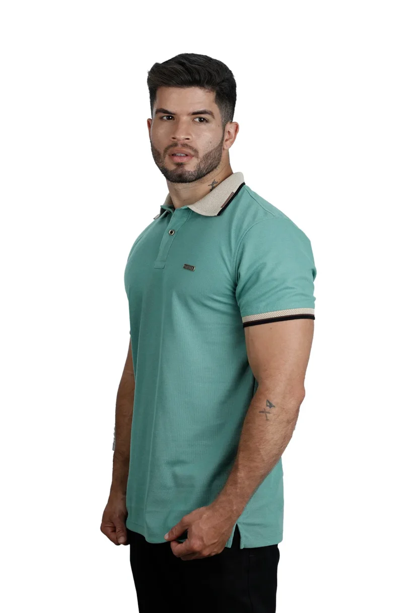 Camiseta tipo polo  VERDE/OLIVO/JACQUARD 001IA - Image 2